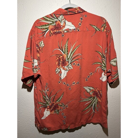 Original Island Sport Short Sleeve Button Down Mens Medium Hawaiian Floral Rayon - Picture 2 of 3